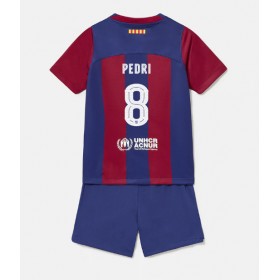 Barcelona Pedri Gonzalez #8 Heimtrikot 2023-24 Kurzarm (+ kurze hosen)